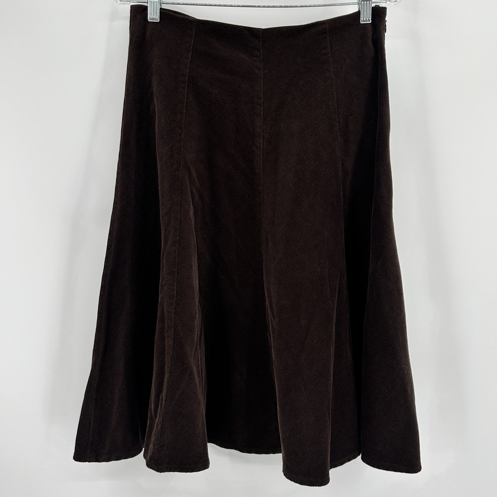 Country Cowgirl Western Boho Corduory Midi Skirt Womens 4 (Waist 30) Chocolate